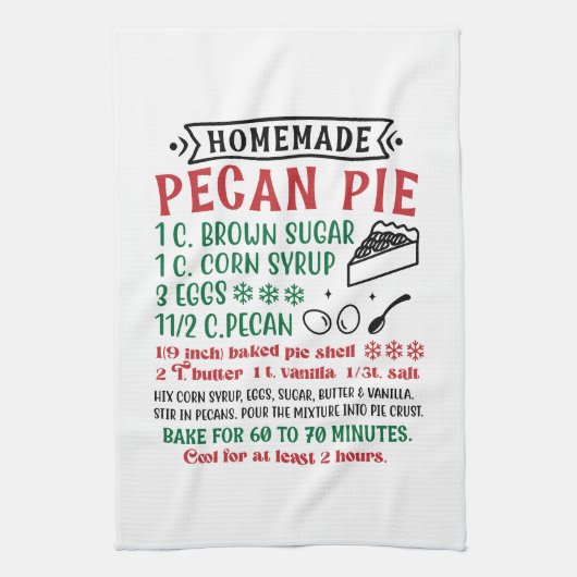 Zelfgemaakte pecan pie recept theedoek (Verticaal)