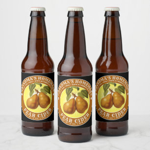 zelfgemaakte peer cider Sjabloon Bier Etiket