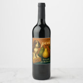  zelfgemaakte peer Cordial Shrub Azijn Wijn Etiket (Voorkant)