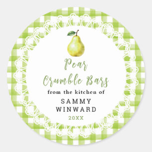 Zelfgemaakte Peer Crumble Bar Label
