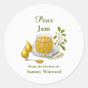 Zelfgemaakte Peermarmelade Cadeau-etiket Ronde Sticker