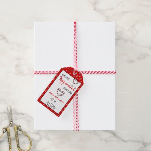 🍭 Zelfgemaakte pepermunt suiker scrub gemaakt met Cadeaulabel (Met Touw)