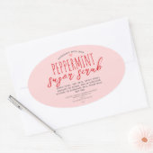 Zelfgemaakte Pepermunt Suiker Scrub Met Liefde Op  Ovale Sticker (Envelop)