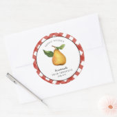 Zelfgemaakte perenjam potlabel  ronde sticker (Envelop)