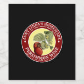 Zelfgemaakte Persimmon Wijnlabel Sjabloon Wijn Etiket (Enkel label)