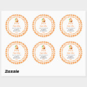 Zelfgemaakte perzik cupcakes voedsellabel ronde sticker (Vel)