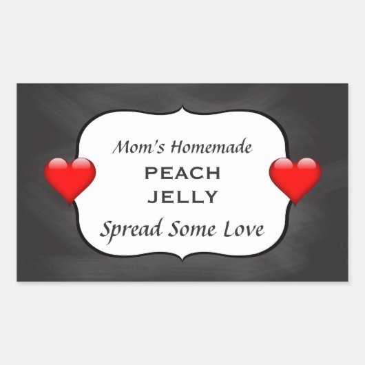 Zelfgemaakte perzik jam inblikken label krijtbord (Voorkant)