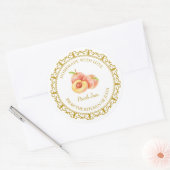 zelfgemaakte perzik jam label l wit (Envelop)