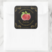  zelfgemaakte perzik jam square label (Tas)