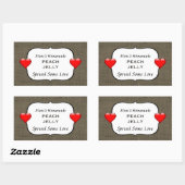 Zelfgemaakte perzik Jelly Jam Canning Label Burlap (Vel)