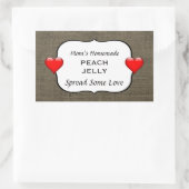 Zelfgemaakte perzik Jelly Jam Canning Label Burlap (Tas)