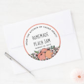 Zelfgemaakte perzik product perziken & bloesem ronde sticker (Envelop)