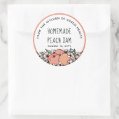 Zelfgemaakte perzik product perziken & bloesem ronde sticker (Tas)
