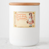 Zelfgemaakte perzikboter door oma -  voedselcontainer etiket (Voorkant)