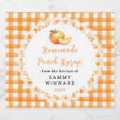 Zelfgemaakte Perziksiroop Fles Etiket (Enkel label)