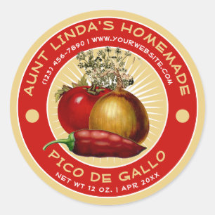 Zelfgemaakte Pico De Gallo Label Sjabloon