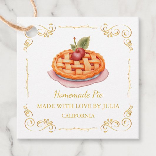 Zelfgemaakte Pie Square Hang Label (Voorkant)