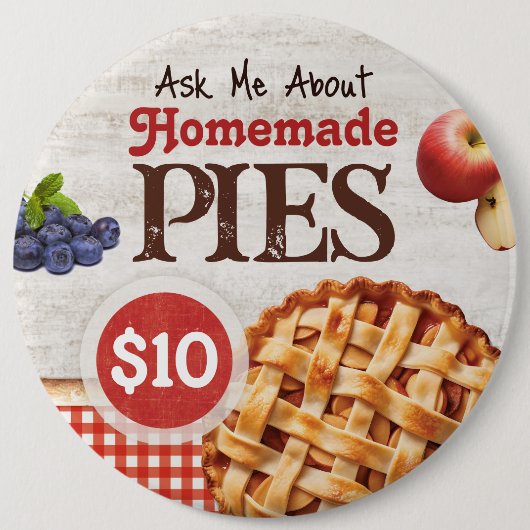 Zelfgemaakte Pies Advertentie Button (Voorkant)