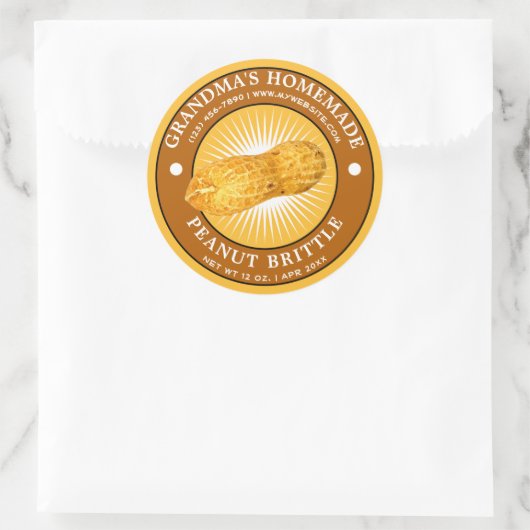  zelfgemaakte pinda bros label Sjabloon (Tas)