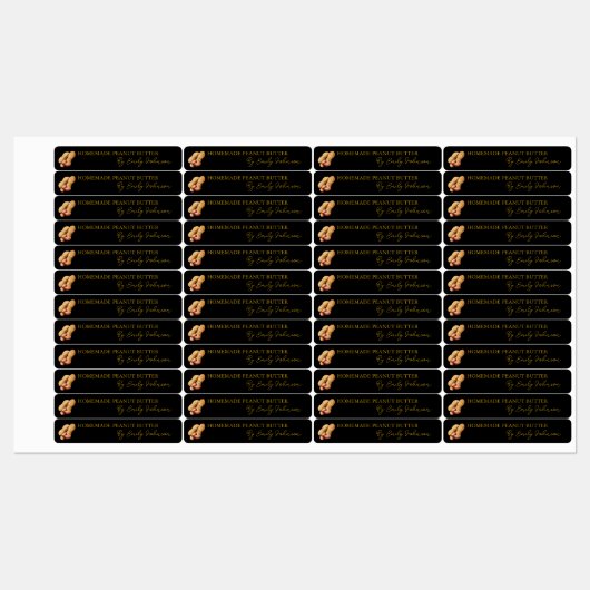 Zelfgemaakte pindakaas dun etiket labels (Vel)