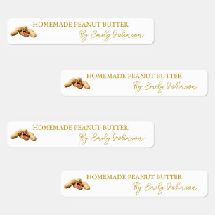 Zelfgemaakte pindakaas dun etiket labels