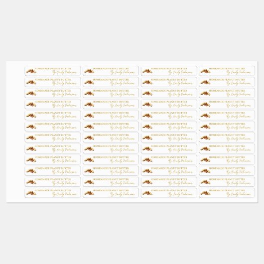 Zelfgemaakte pindakaas dun etiket labels (Vel)