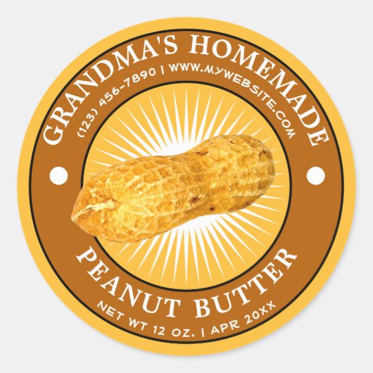 zelfgemaakte pindakaas label Sjabloon (Voorkant)