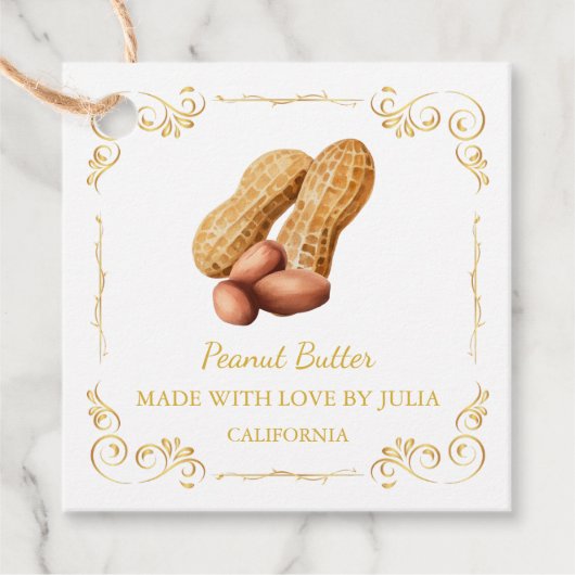  zelfgemaakte pindakaas Square Hang Label (Voorkant)