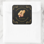 zelfgemaakte pindakaas vierkant label (Tas)