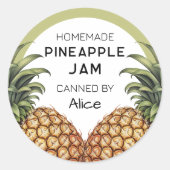 Zelfgemaakte Pineapple jam conserveringslabel Ronde Sticker (Voorkant)
