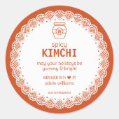 Zelfgemaakte pittige Kimchi sticker (Voorkant)