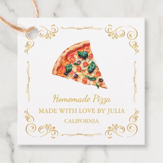  zelfgemaakte Pizza Square Hang Label (Voorkant)