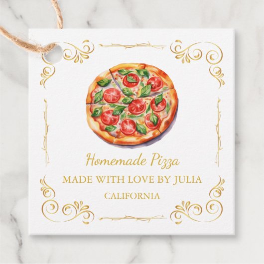  zelfgemaakte Pizza Square Hang Label (Voorkant)