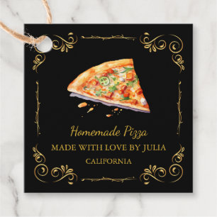 zelfgemaakte Pizza Square Hang Label