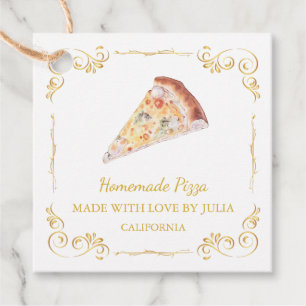 zelfgemaakte Pizza Square Hang Label