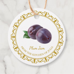  Zelfgemaakte Plum Jam Hang Label l Wit