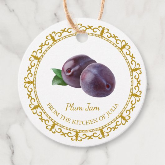  Zelfgemaakte Plum Jam Hang Label l Wit (Voorkant)