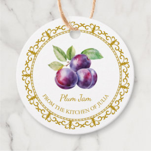  Zelfgemaakte Plum Jam Hang Label l Wit