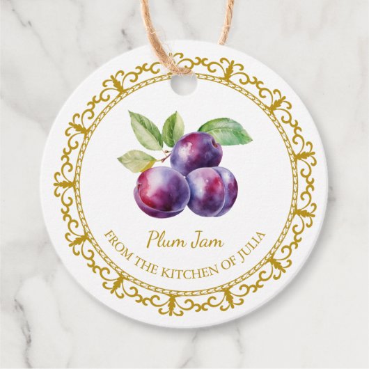  Zelfgemaakte Plum Jam Hang Label l Wit (Voorkant)