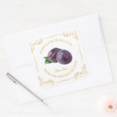  zelfgemaakte Plum Jam Square Label (Envelop)