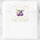 zelfgemaakte Plum Jam Square Label (Tas)