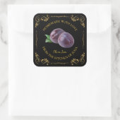  zelfgemaakte Plum Jam Square Label (Tas)