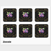  zelfgemaakte Plum Jam Square Label (Vel)