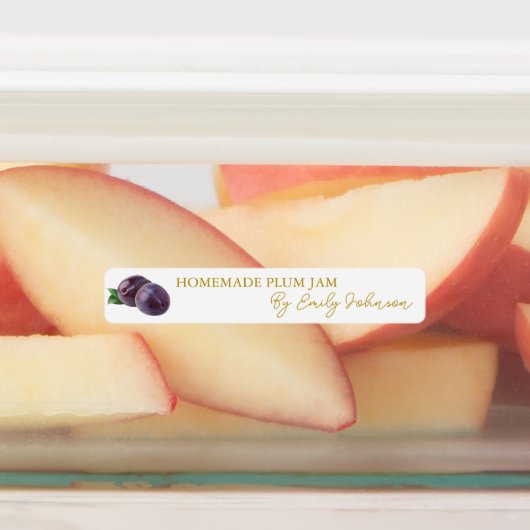 Zelfgemaakte Plum Jam Thin Label (Aangebracht)