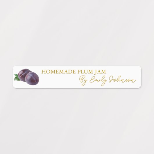 Zelfgemaakte Plum Jam Thin Label (Design 2)
