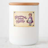 Zelfgemaakte Plum Preserve -  Voedselcontainer Etiket (Voorkant)