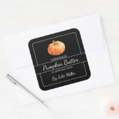 Zelfgemaakte pompoen boter vierkant label zwart (Envelop)