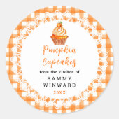Zelfgemaakte pompoen Cupcakes Eten Label (Voorkant)