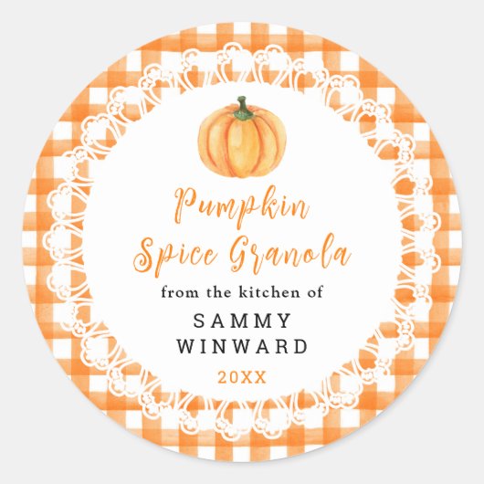 Zelfgemaakte Pompoen Kruiden Granola Label (Voorkant)