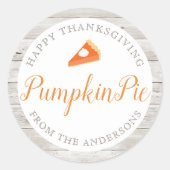 Zelfgemaakte pompoen taart Thanksgiving bakgeschen Ronde Sticker (Voorkant)